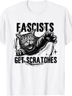 Black Cats Against Fascists Get Scratches T-Shirt 247